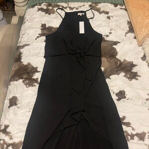 Gilli black brinn midi knot dress